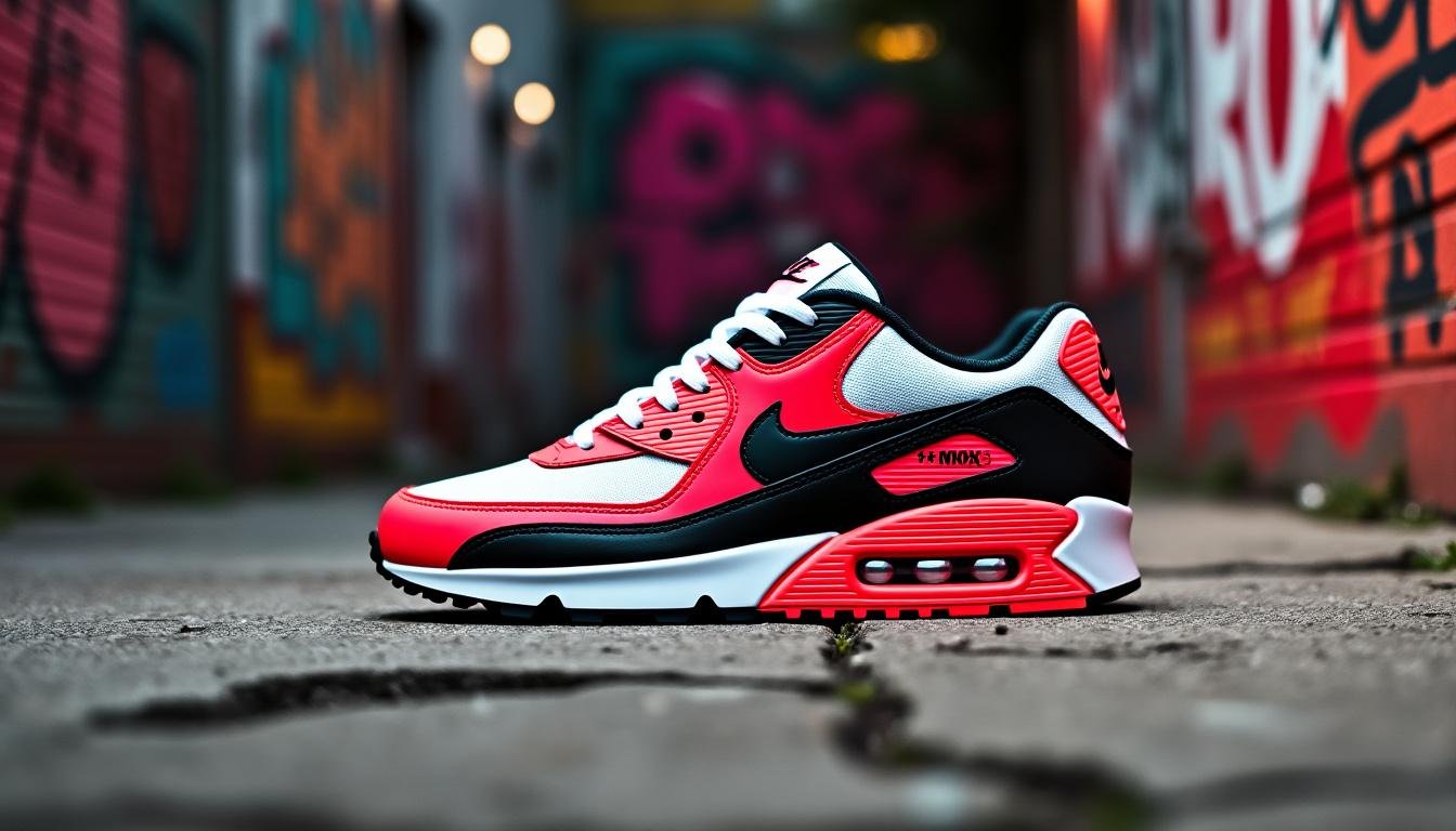 découvrez l'histoire fascinante des nike air max 90, emblématiques chaussures qui ont révolutionné le monde de la sneaker. plongez dans l'univers du coloris 'infrared' et explorez comment ce modèle est devenu un best-seller intemporel, alliant style, confort et innovation.